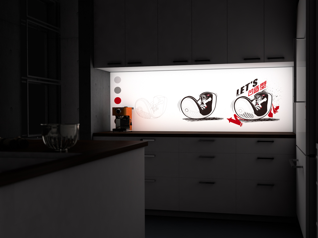 PANELE SZKLANE Z GRAFIKĄ LED